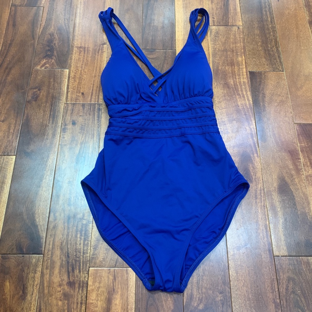 La Blanca blue one piece swimsuit